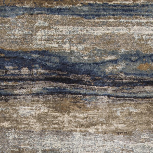 2' x 3' Viscose Ivory or Blue Accent Rug - Image 2