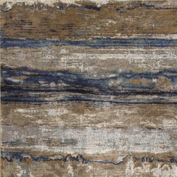 2' x 3' Viscose Ivory or Blue Accent Rug - Image 3