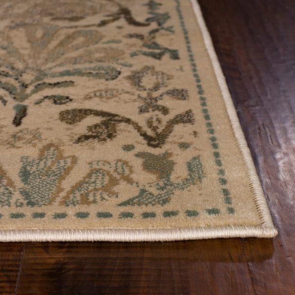 7' Ivory Machine Woven Floral Traditional Indoor Runner Rug - Image 3