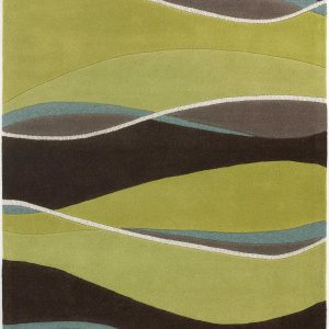 2' x 4' Lime or Mocha Waves Wool Area Rug