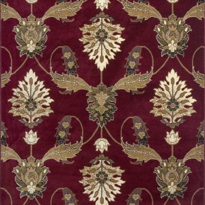 2' x 8' Red Floral Traditional Runner Rug