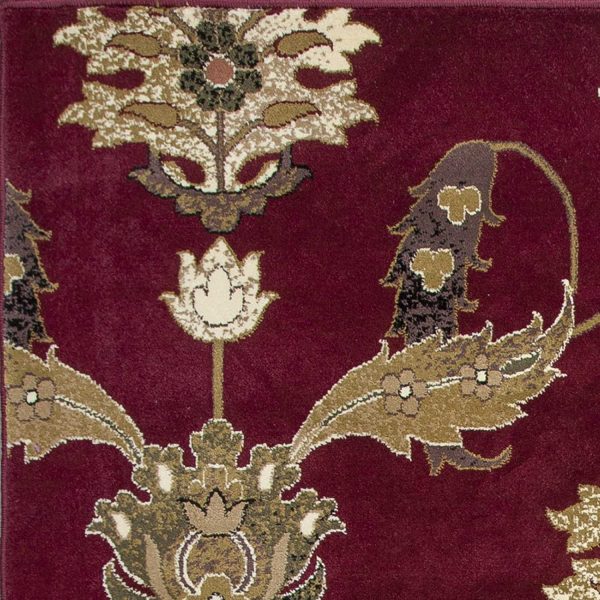 2' x 8' Red Floral Traditional Runner Rug - Image 2