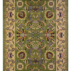 2' x 8' Green or Taupe Traditional Bordered Runner Rug