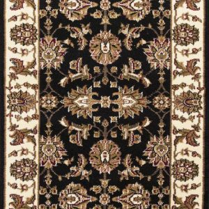 2' x 8' Black or Ivory Traditional Bordered Rug