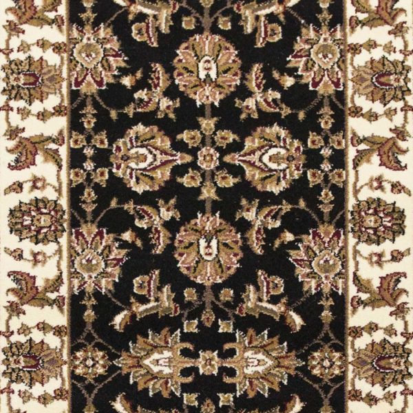 2' x 8' Black or Ivory Traditional Bordered Rug - Image 3