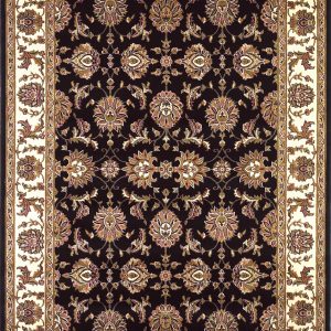 3'x5' Black Ivory Machine Woven Floral Traditional Indoor Area Rug