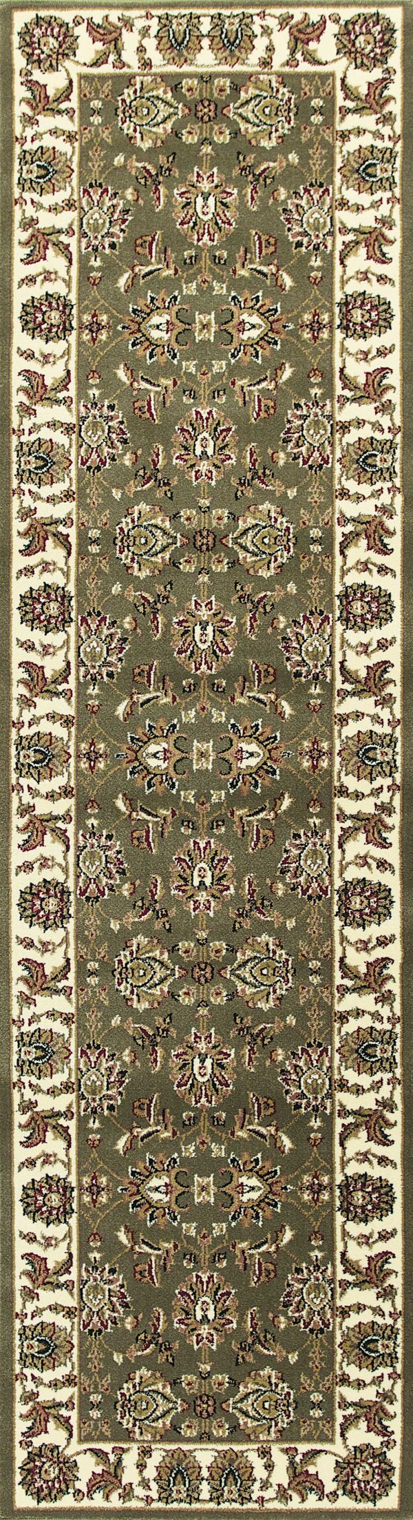 2' x 8' Green or Ivory Traditional Runner Rug - Image 4