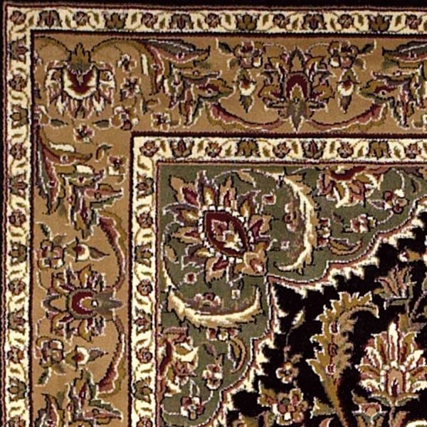 2' x 8' Black or Beige Medallion Runner Rug - Image 2