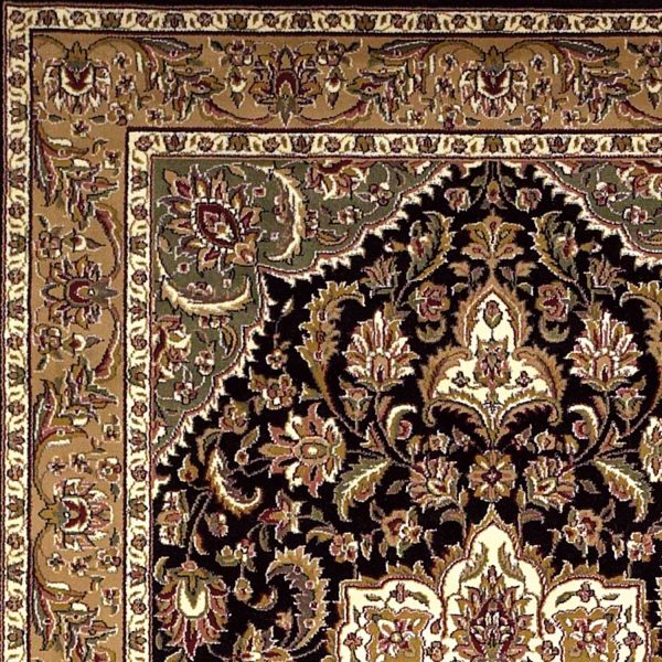 2' x 8' Black or Beige Medallion Runner Rug - Image 3