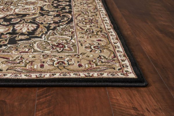 2' x 8' Black or Beige Medallion Runner Rug - Image 4