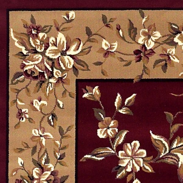 2' x 8' Red or Beige Floral Runner Rug - Image 2