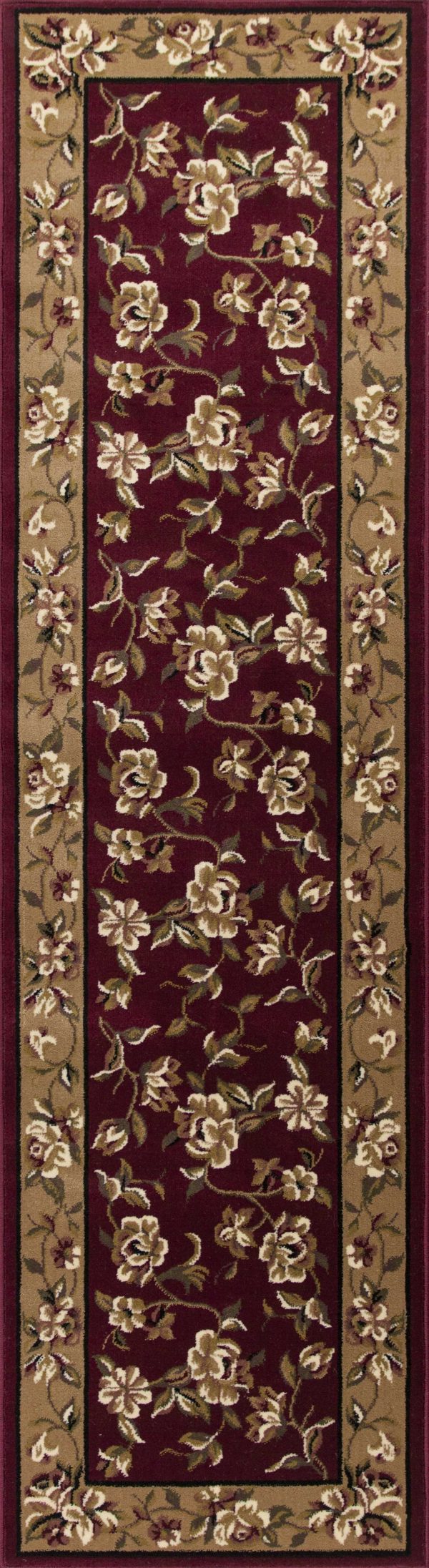 2' x 8' Red or Beige Floral Runner Rug - Image 5