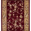 3'x5' Red Beige Machine Woven Floral Traditional Indoor Area Rug