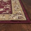 3'x5' Red Beige Machine Woven Floral Traditional Indoor Area Rug - Image 4