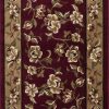 3'x5' Red Beige Machine Woven Floral Traditional Indoor Area Rug - Image 5