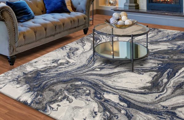 3' x 5' Grey Abstract Watercolors Area Rug - Image 2