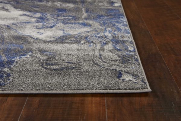 3' x 5' Grey Abstract Watercolors Area Rug - Image 3