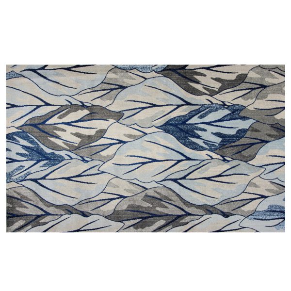 3' x 5' Grey or Navy Leaves Area Rug - Image 3