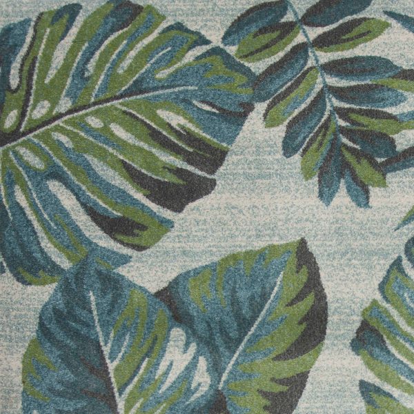 3' x 5' Teal or Green Tropical Polypropylene Area Rug - Image 3