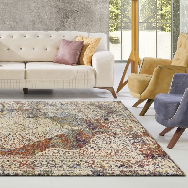 3' x 5' Multi Color Bordered Area Rug - Image 2