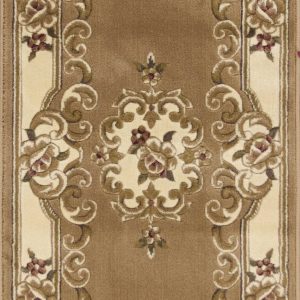 2' x 8' Beige or Ivory Medallion Runner Rug