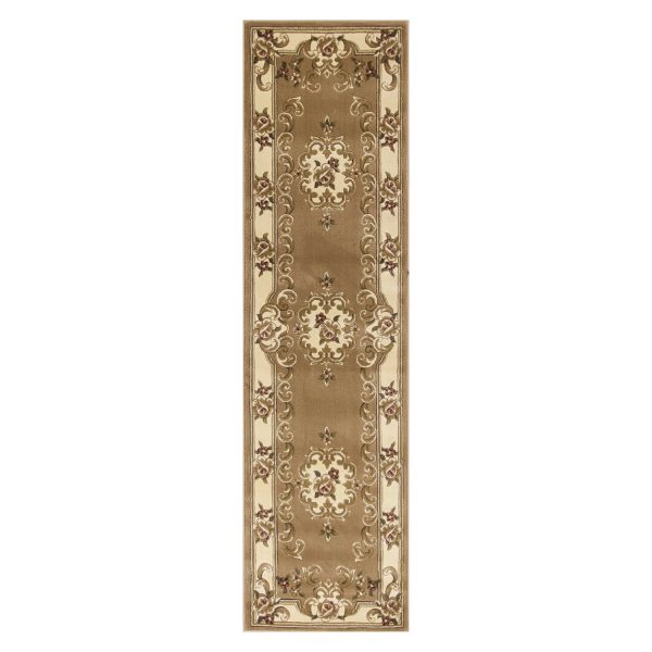 2' x 8' Beige or Ivory Medallion Runner Rug - Image 2