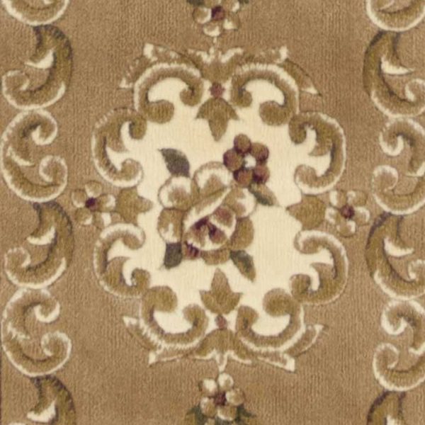2' x 8' Beige or Ivory Medallion Runner Rug - Image 3