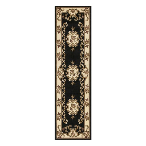 2' x 8' Black or Ivory Medallion Runner Rug - Image 2