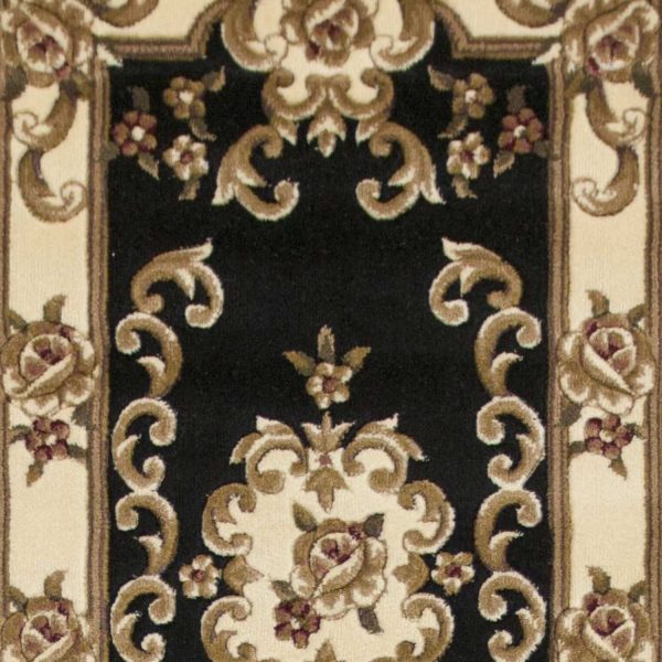 2' x 8' Black or Ivory Medallion Runner Rug - Image 3