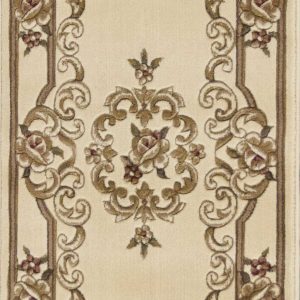 2' x 8' Ivory Medallion Runner Rug