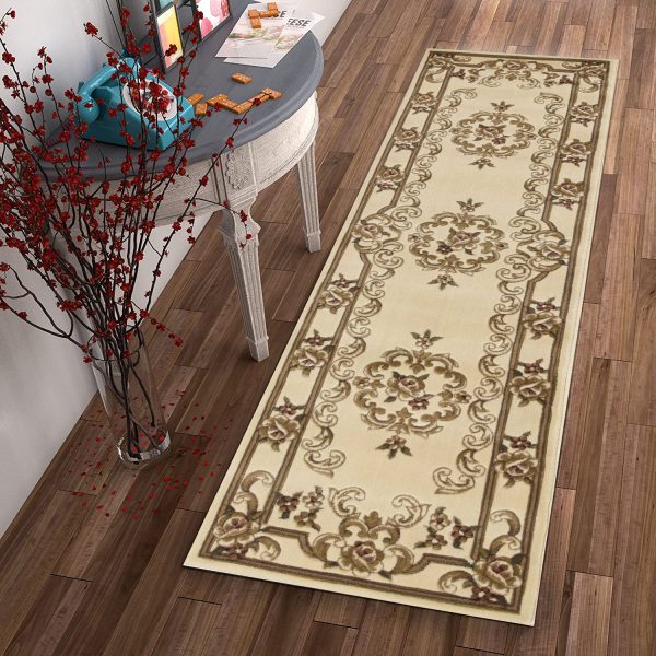 2' x 8' Ivory Medallion Runner Rug - Image 3
