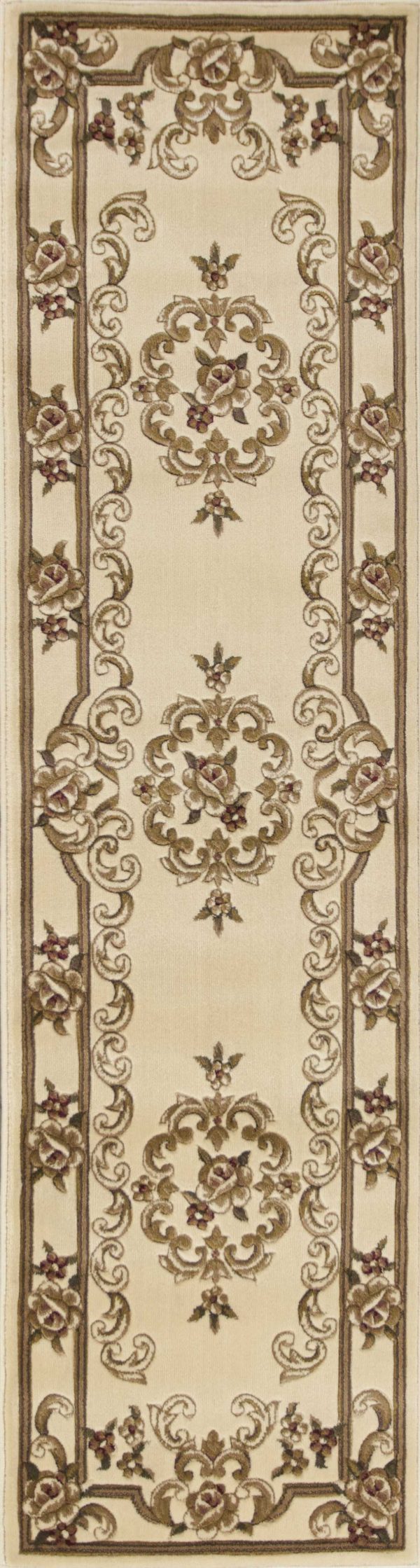 2' x 8' Ivory Medallion Runner Rug - Image 4