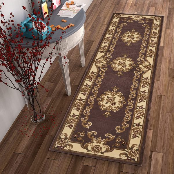 2' x 8' Plum or Ivory Medallion Runner Rug - Image 2