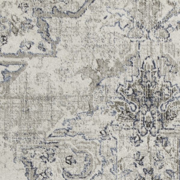 3' X 5' Ivory And Grey Floral Vines Area Rug - Image 2