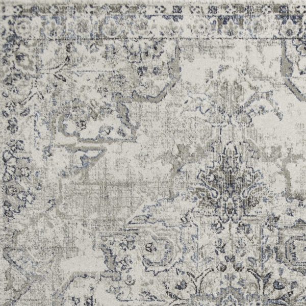 3' X 5' Ivory And Grey Floral Vines Area Rug - Image 3
