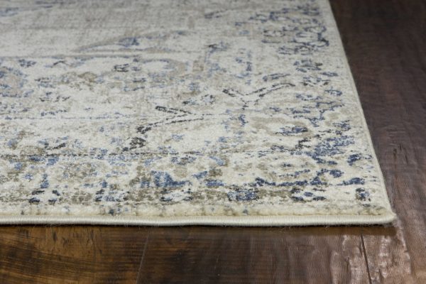 3' X 5' Ivory And Grey Floral Vines Area Rug - Image 4