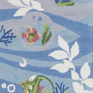 2' x 7' Blue Aquatic Tropical Runner Rug
