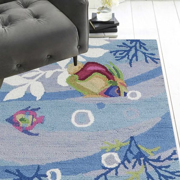 2' x 7' Blue Aquatic Tropical Runner Rug - Image 2