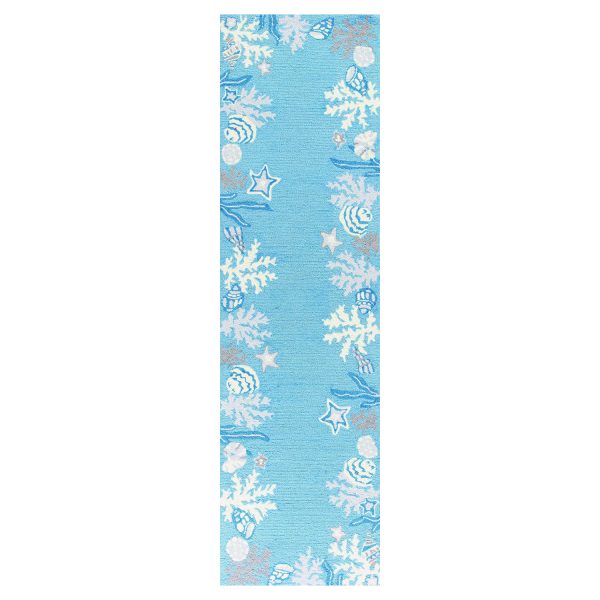 2' x 7' Sea Blue Costal Runner Rug - Image 2