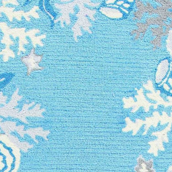 2' x 7' Sea Blue Costal Runner Rug - Image 3