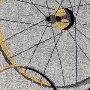 2' x 7' Grey Wheels Runner Rug