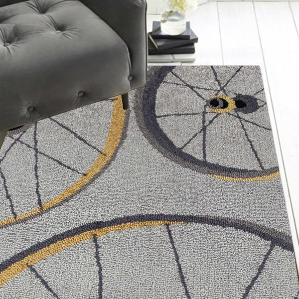 2' x 7' Grey Wheels Runner Rug - Image 2