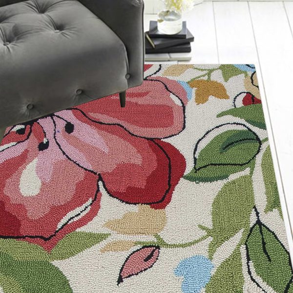 2' x 7' Sand Floral Runner Rug - Image 2