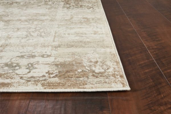 3' x 5' Beige Faded Medallion Area Rug - Image 4