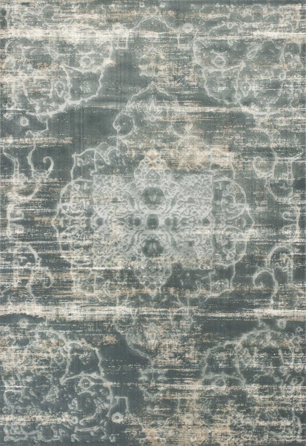 3' X 5' Slate Blue Medallion Area Rug