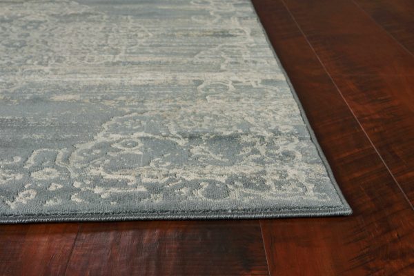 3' X 5' Slate Blue Medallion Area Rug - Image 4