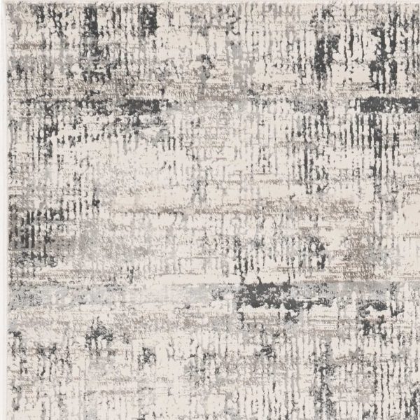 3'x5' Ivory Silver Machine Woven Abstract Scratch Indoor Area Rug - Image 3
