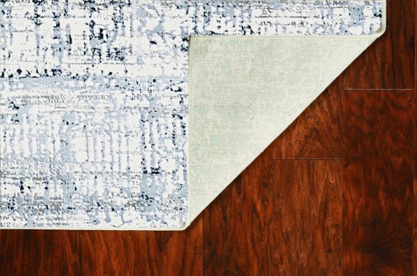 3'x5' Ivory Silver Machine Woven Abstract Scratch Indoor Area Rug - Image 4