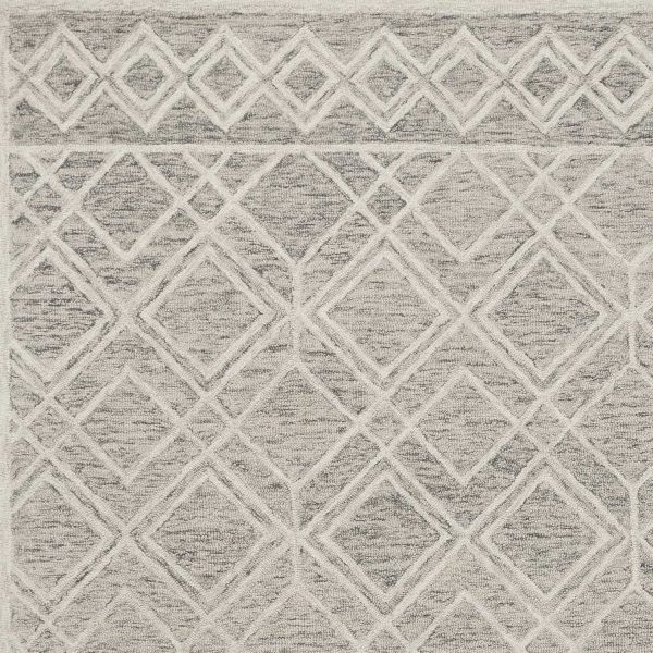 3' x 5' Sand Geometric Diamond Wool Area Rug - Image 3
