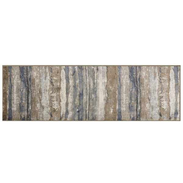 2' x 7' Ivory or Blue Landscape Viscose Runner Rug - Image 2